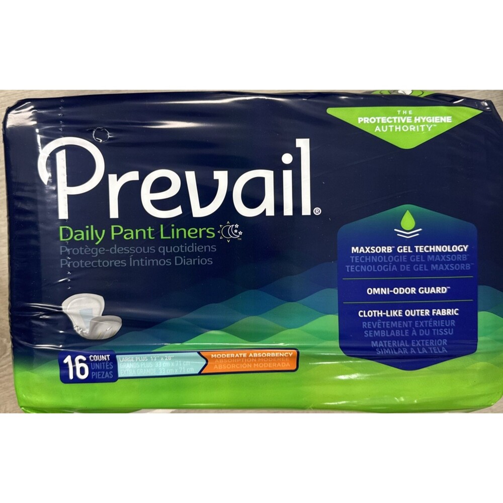 Prevail Extended Pant Liners Maximum Absorbency Lot of 5 Packs 80 Total New